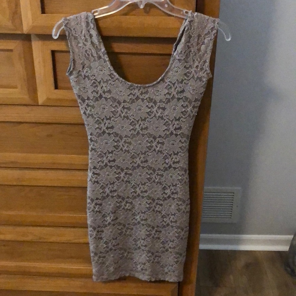 Mocha lace dress with low back.. never worn!